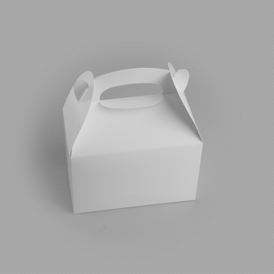 Bio Tek White Paper Gable Box / Take Out Container - Greaseproof - 8 1/2" x 4 3/4" x 5 1/2" - 100 count box