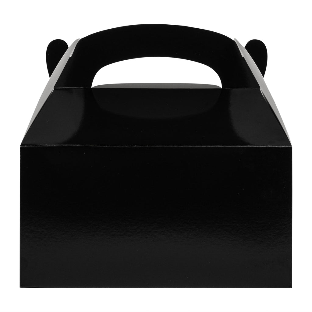 Bio Tek Black Paper Gable Box / Take Out Container - Greaseproof - 9 1/2" x 5" x 5" - 25 count box