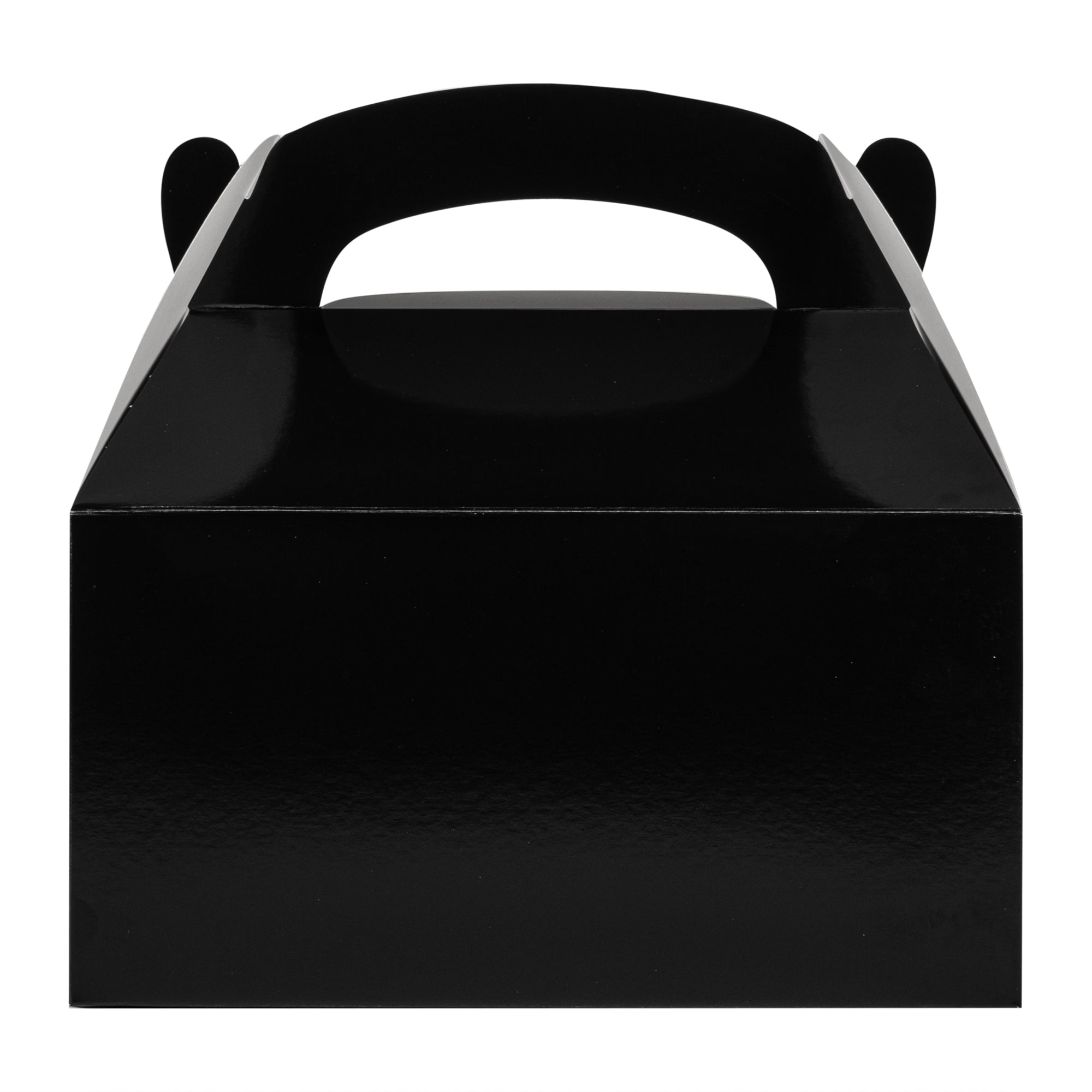 Bio Tek Black Paper Gable Box / Take Out Container - Greaseproof - 9 1/2" x 5" x 5" - 25 count box