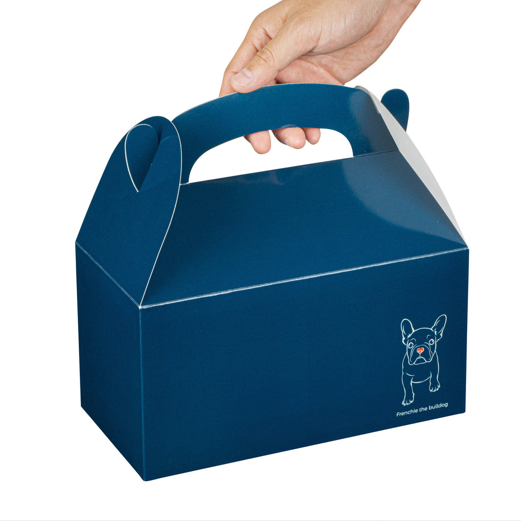 Bio Tek Frenchie Paper Gable Box / Take Out Container - Compostable - 9 1/2" x 5" x 5" - 25 count box