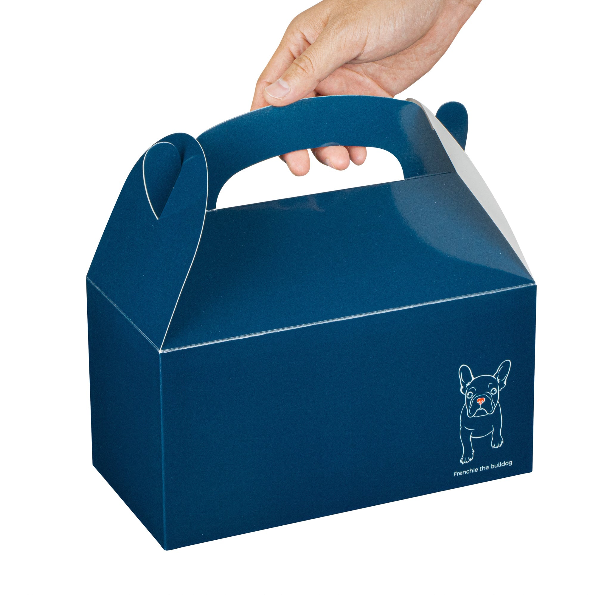Bio Tek Frenchie Paper Gable Box / Take Out Container - Compostable - 9 1/2" x 5" x 5" - 25 count box