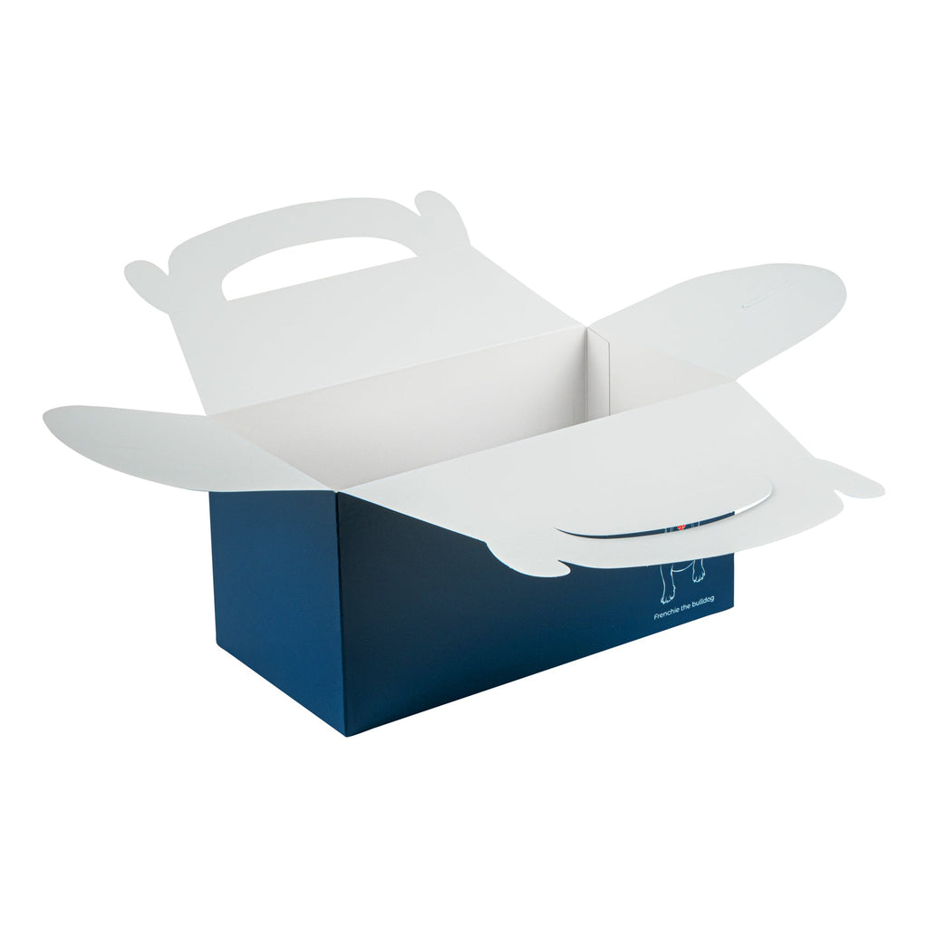Bio Tek Frenchie Paper Gable Box / Take Out Container - Compostable - 9 1/2" x 5" x 5" - 25 count box