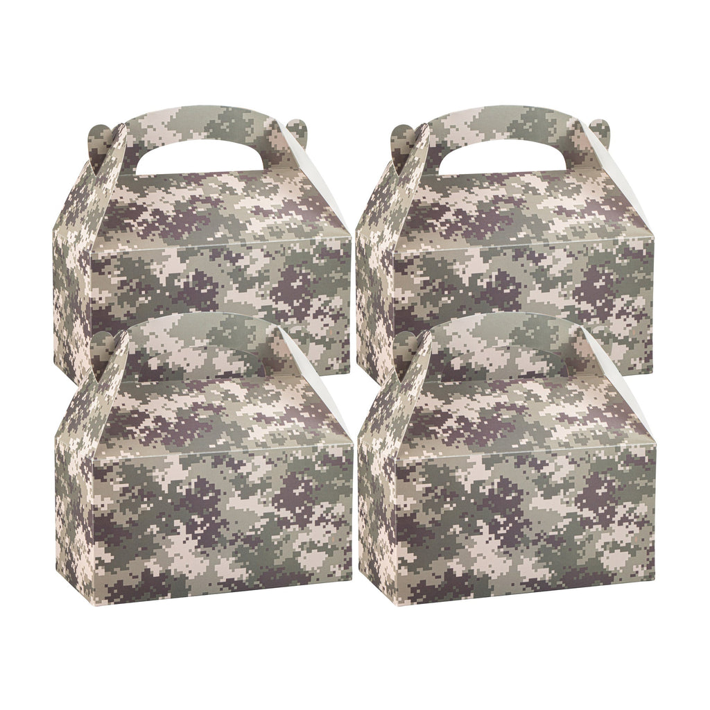 Bio Tek Camouflage Paper Gable Box / Take Out Container - Commercially composatble - 9 1/2" x 5" x 5" - 100 count box