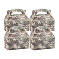 Bio Tek Camouflage Paper Gable Box / Take Out Container - Commercially composatble - 9 1/2" x 5" x 5" - 100 count box