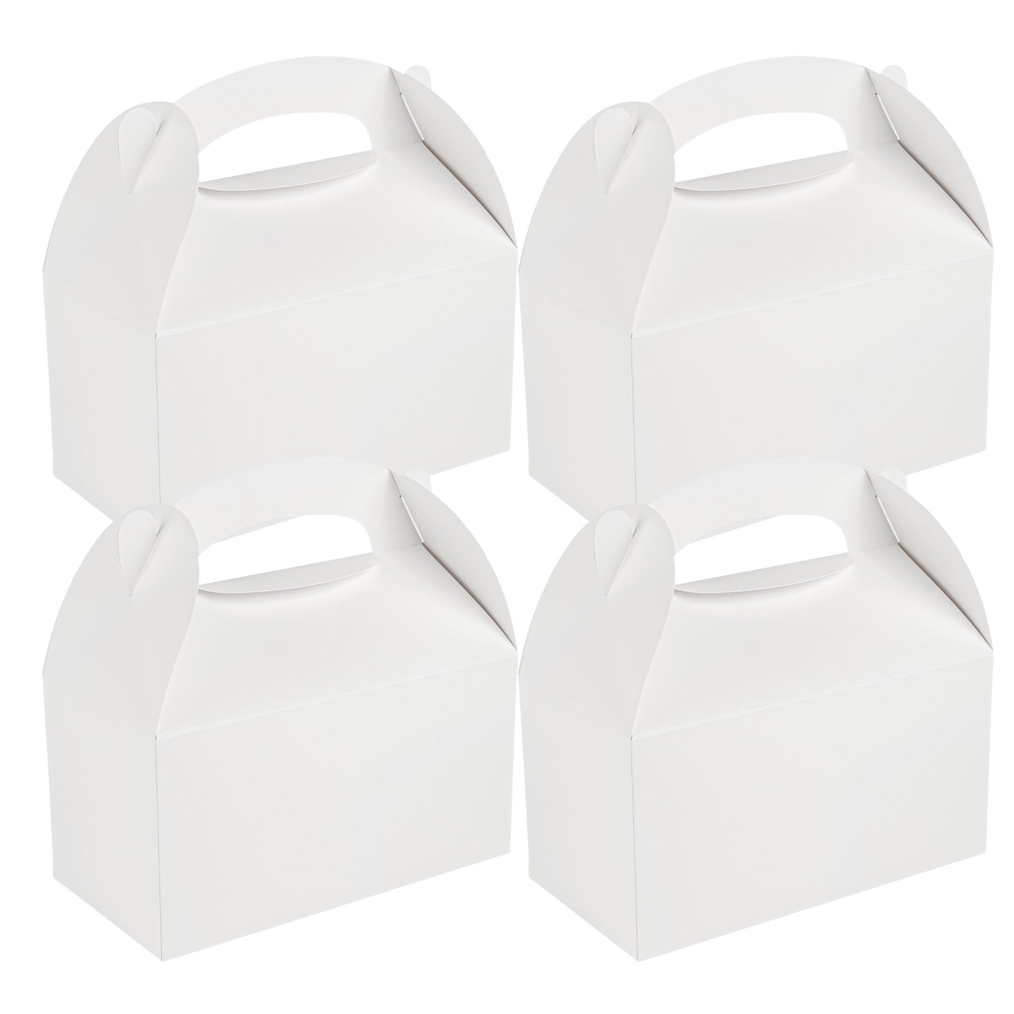 Bio Tek White Paper Gable Box / Take Out Container - Greaseproof - 9 1/2" x 5" x 5" - 25 count box