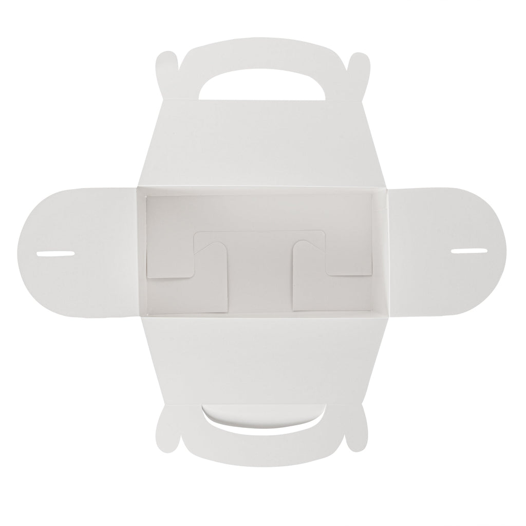 Bio Tek White Paper Gable Box / Take Out Container - Greaseproof - 9 1/2" x 5" x 5" - 25 count box