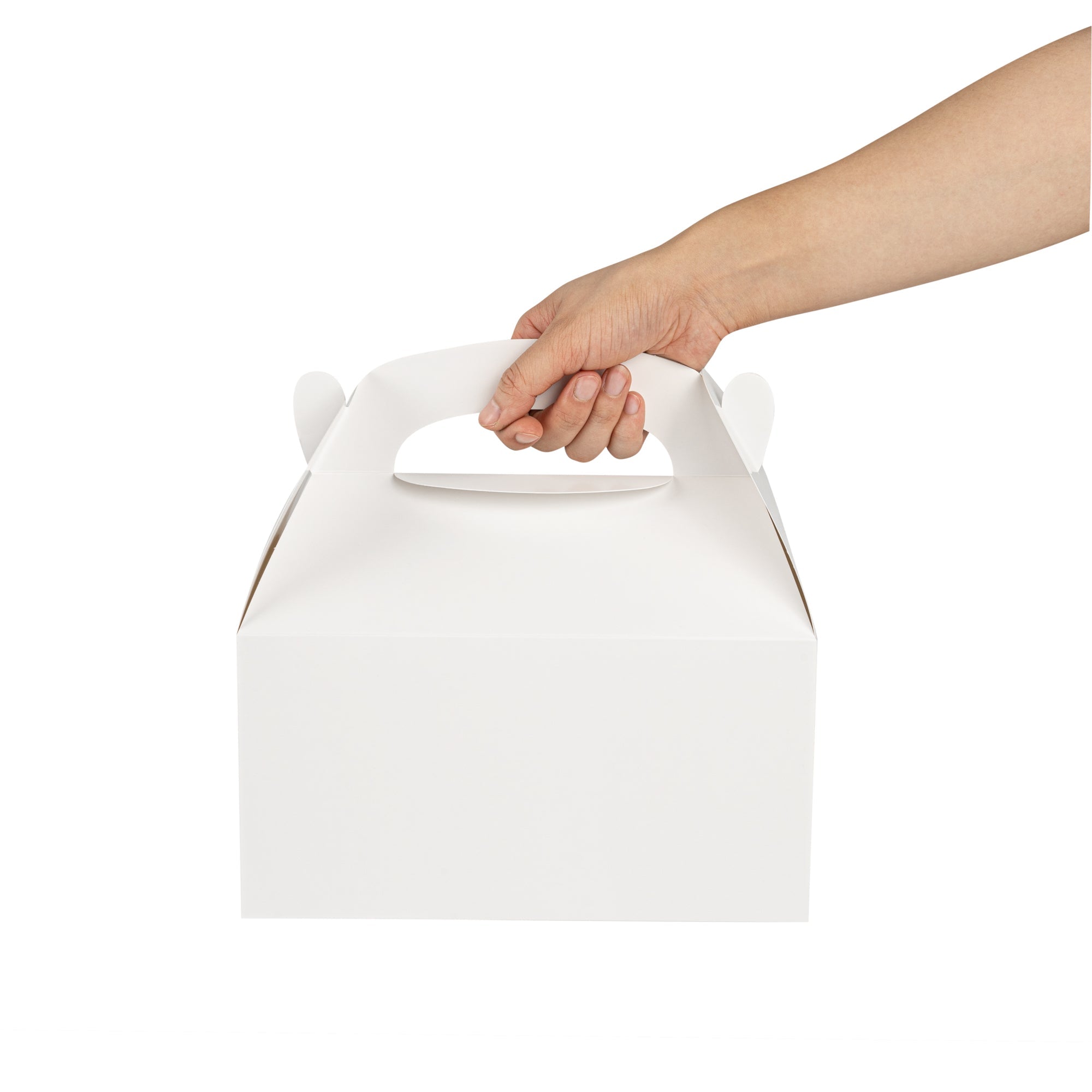 Bio Tek White Paper Gable Box / Take Out Container - Greaseproof - 9 1/2" x 5" x 5" - 100 count box