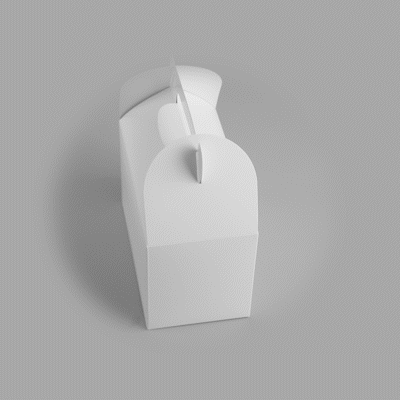 Bio Tek White Paper Gable Box / Take Out Container - Greaseproof - 9 1/2" x 5" x 5" - 100 count box