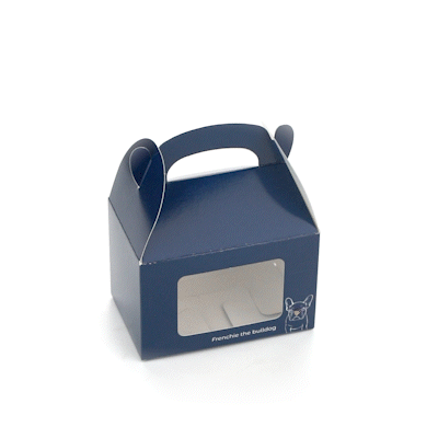Bio Tek Frenchie Paper Gable Box / Take Out Container - with Window - 4" x 2 1/2" x 2 1/2" - 25 count box