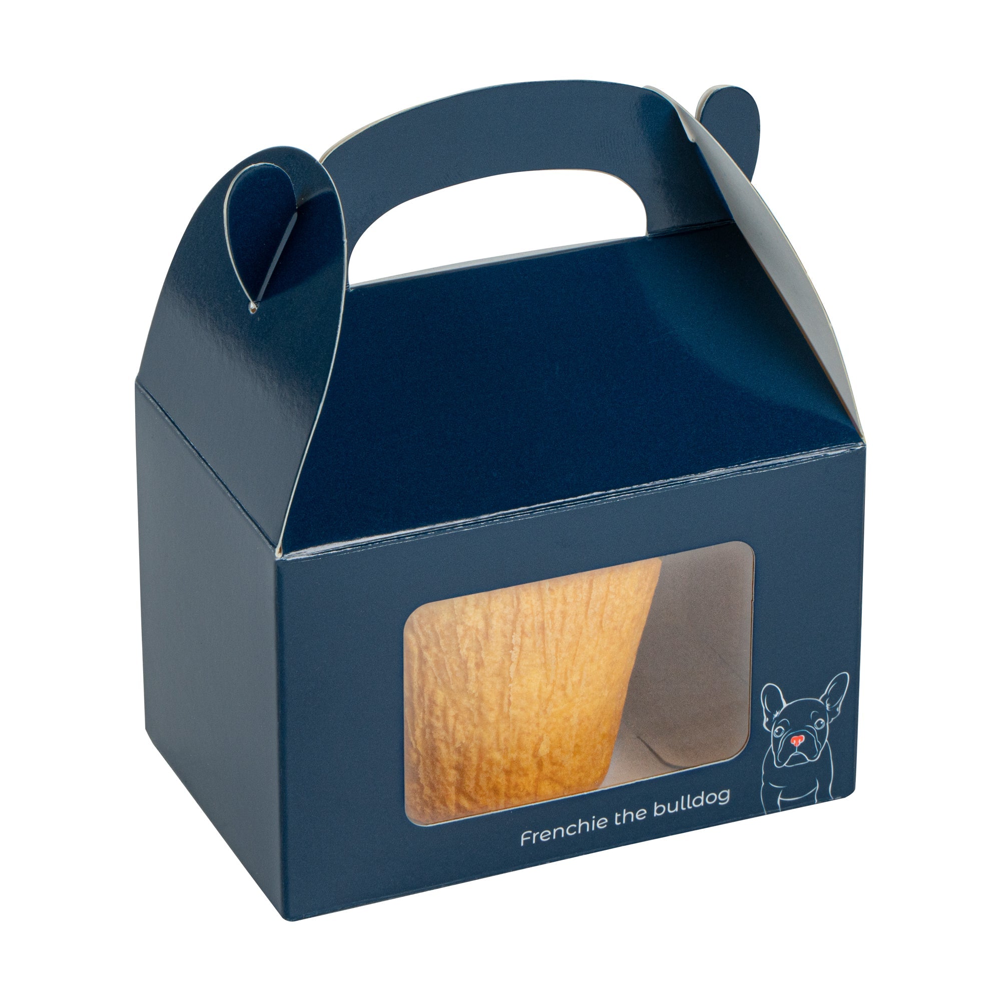 Bio Tek Frenchie Paper Gable Box / Take Out Container - with Window - 4" x 2 1/2" x 2 1/2" - 100 count box