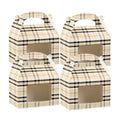 Bio Tek Plaid Paper Gable Box / Take Out Container - with Window - 4" x 2 1/2" x 2 1/2" - 25 count box