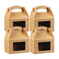 Bio Tek Kraft Paper Gable Box / Take Out Container - Greaseproof, with Window - 4" x 2 1/2" x 2 1/2" - 100 count box