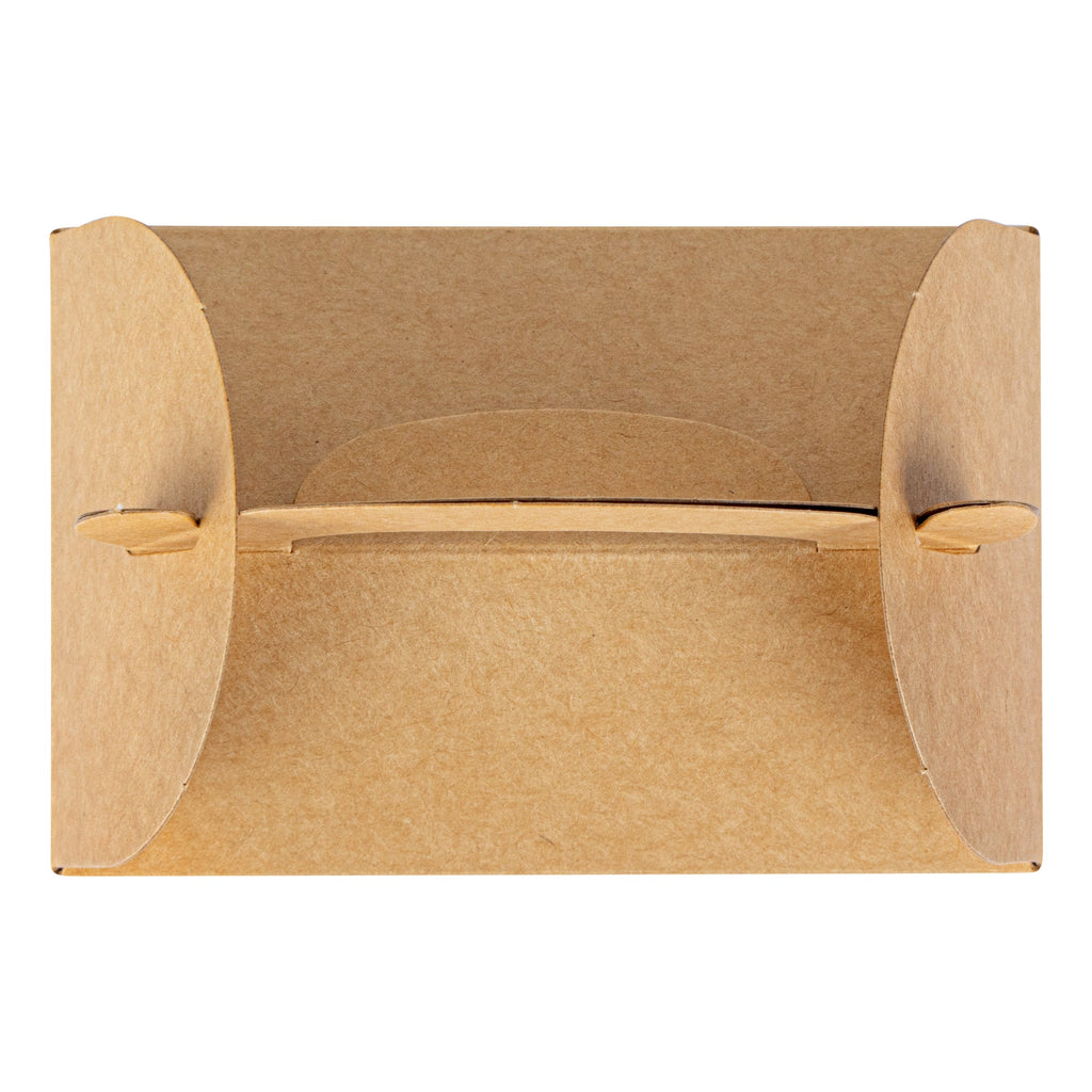 Bio Tek Kraft Paper Gable Box / Take Out Container - Greaseproof, with Window - 4" x 2 1/2" x 2 1/2" - 100 count box