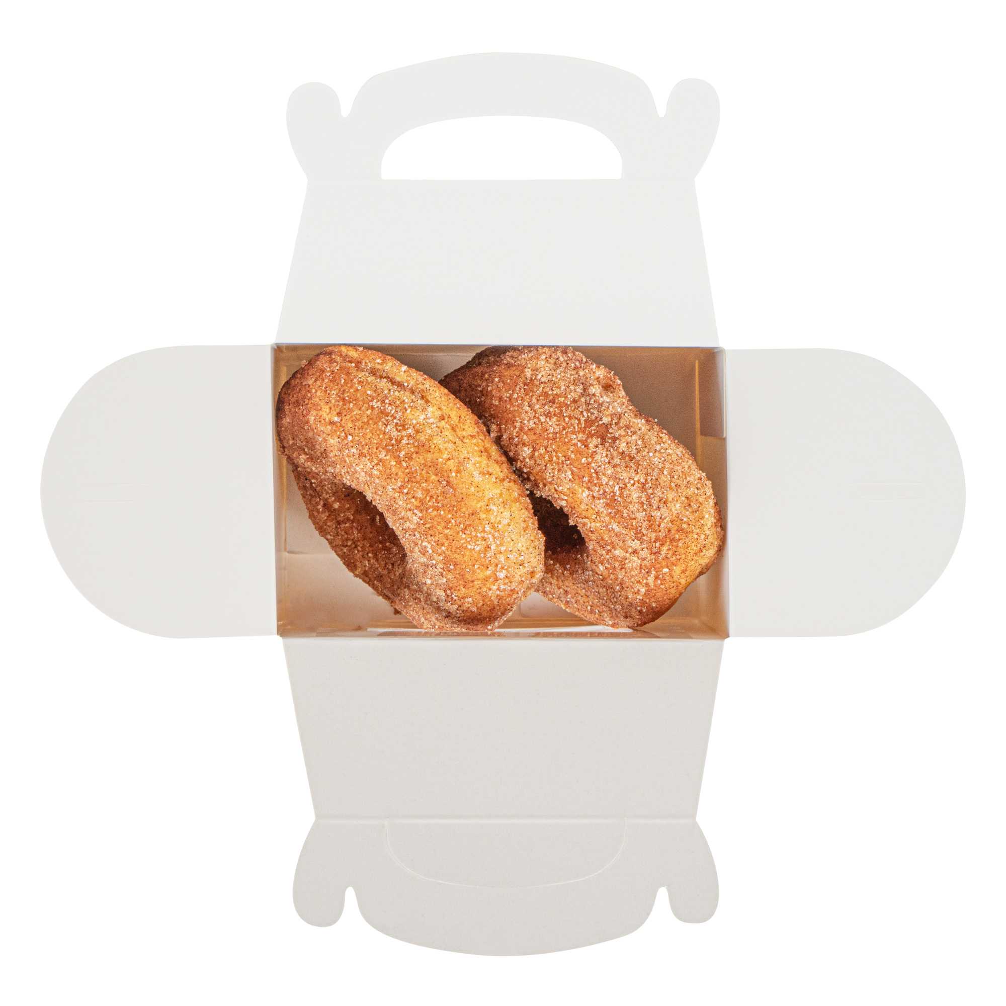 Bio Tek White Paper Gable Box / Take Out Container - Greaseproof, with Window - 4" x 2 1/2" x 2 1/2" - 25 count box