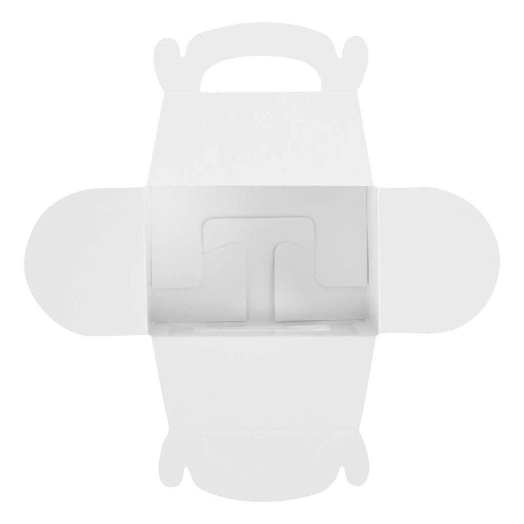 Bio Tek White Paper Gable Box / Take Out Container - Greaseproof, with Window - 4" x 2 1/2" x 2 1/2" - 25 count box