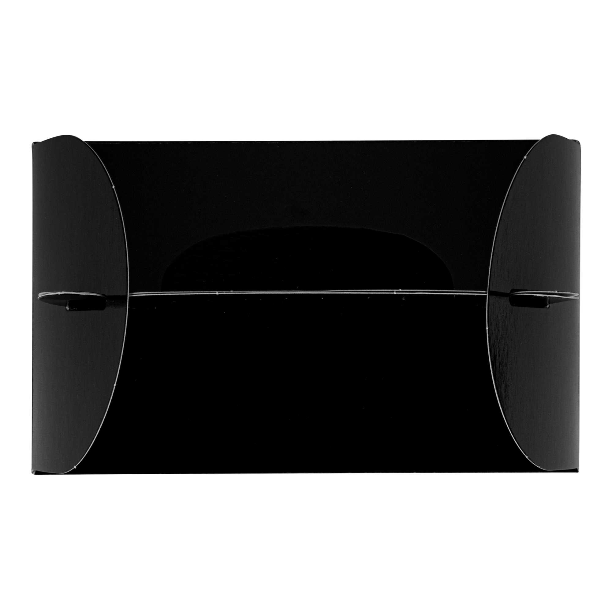 Bio Tek Black Paper Gable Box / Take Out Container - Greaseproof, with Window - 6" x 3 1/2" x 3 1/2" - 25 count box