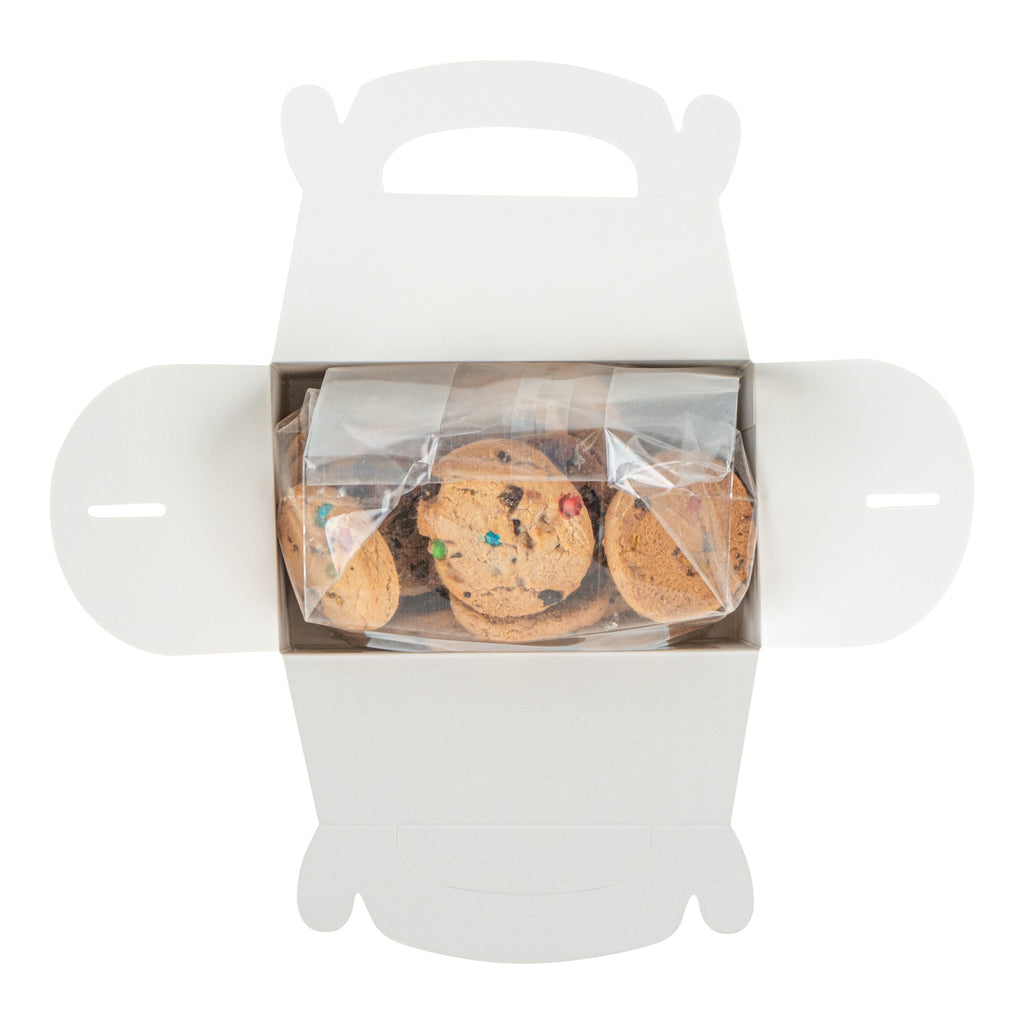 Bio Tek Black Paper Gable Box / Take Out Container - Greaseproof, with Window - 6" x 3 1/2" x 3 1/2" - 100 count box