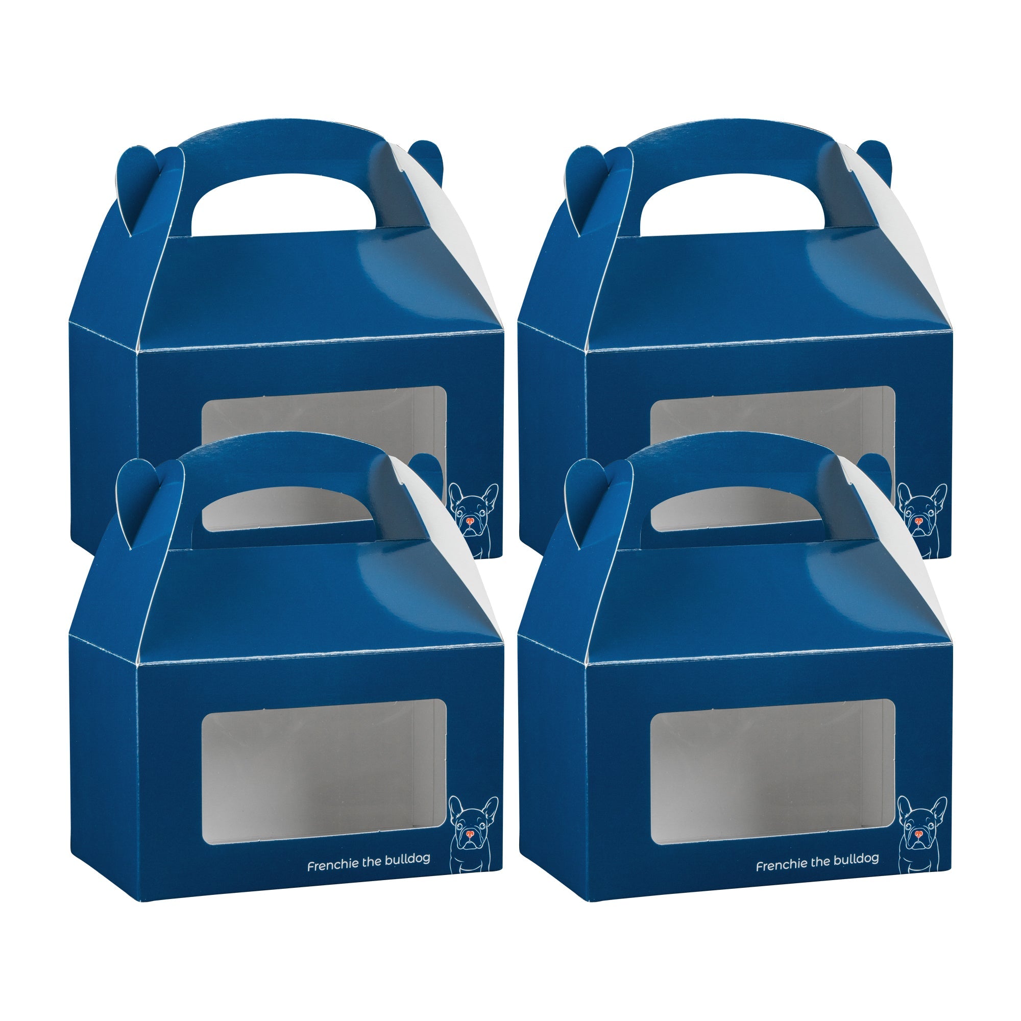 Bio Tek Frenchie Paper Gable Box / Take Out Container - with Window - 6" x 3 1/2" x 3 1/2" - 100 count box