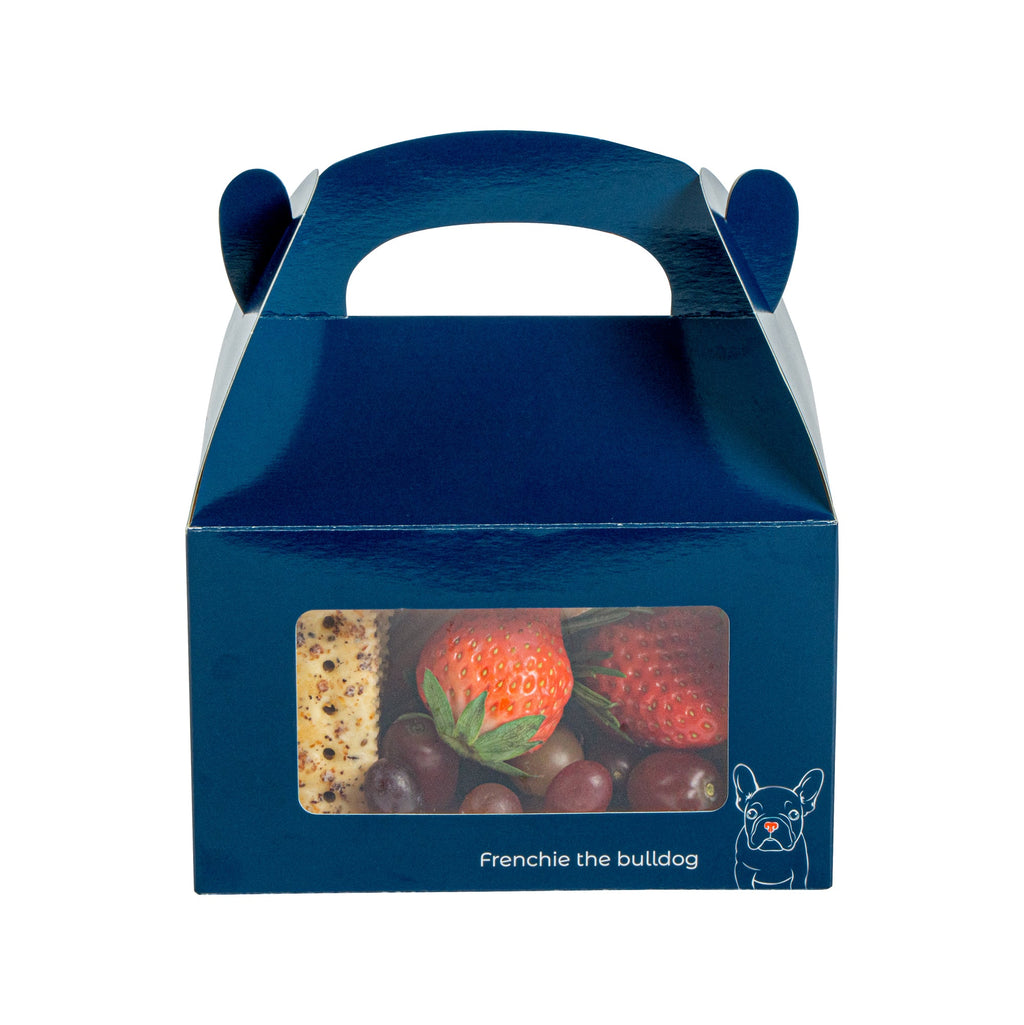 Bio Tek Frenchie Paper Gable Box / Take Out Container - with Window - 6" x 3 1/2" x 3 1/2" - 100 count box