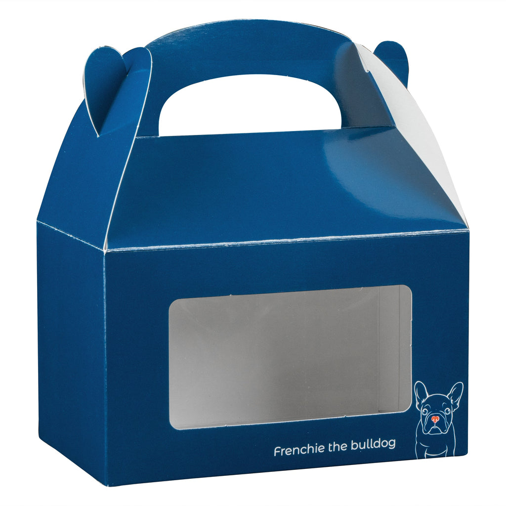 Bio Tek Frenchie Paper Gable Box / Take Out Container - with Window - 6" x 3 1/2" x 3 1/2" - 100 count box