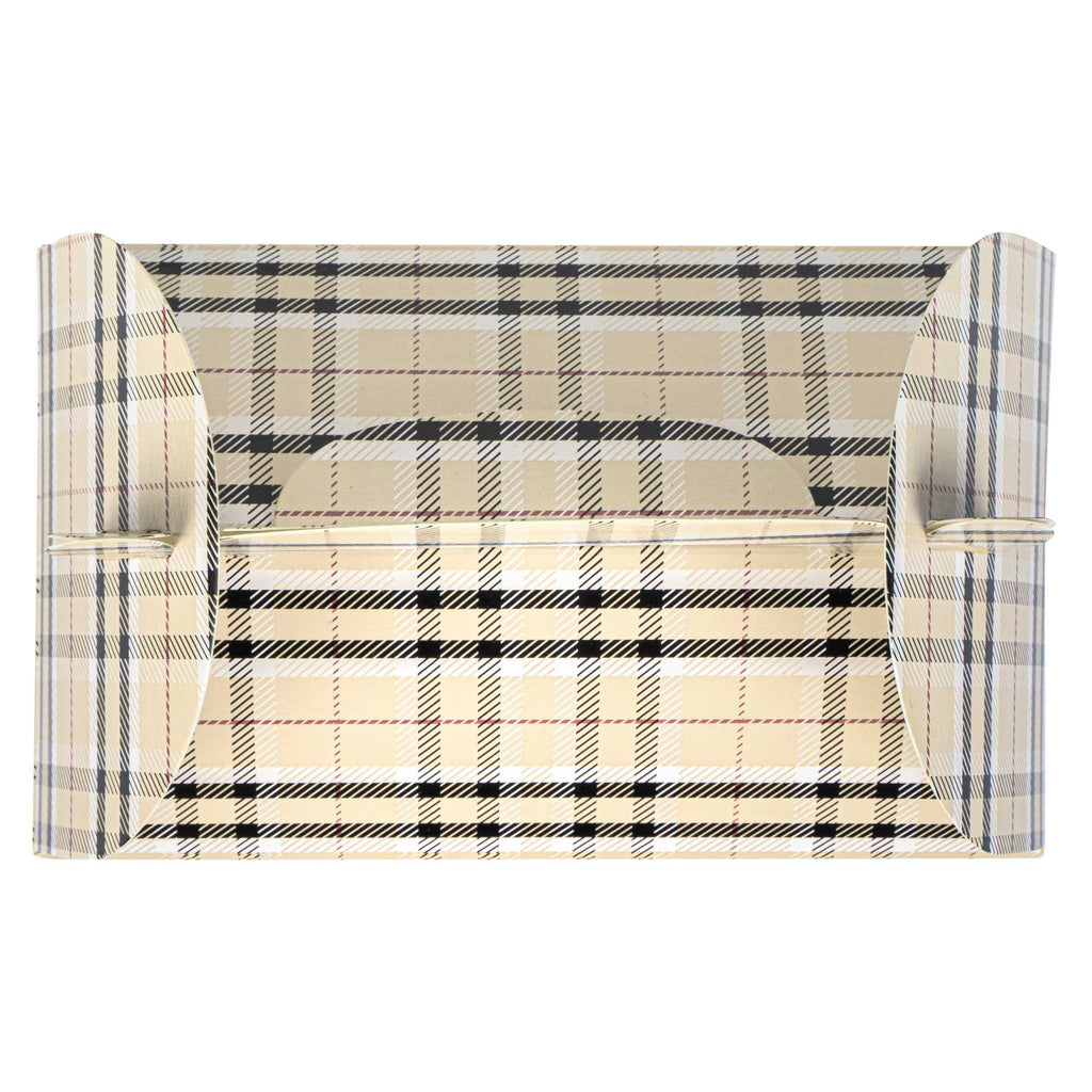 Bio Tek Plaid Paper Gable Box / Take Out Container - with Window - 6" x 3 1/2" x 3 1/2" - 25 count box