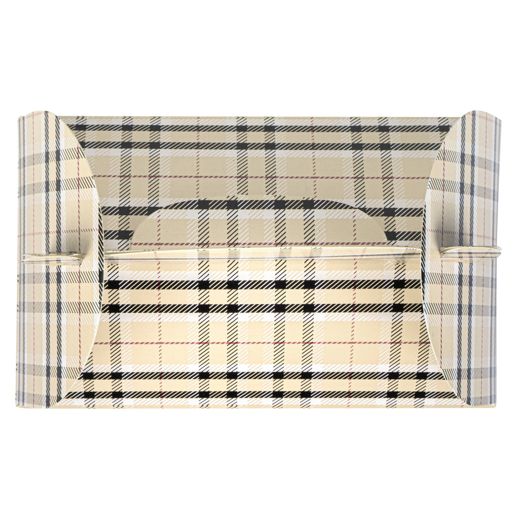 Bio Tek Plaid Paper Gable Box / Take Out Container - with Window - 6" x 3 1/2" x 3 1/2" - 100 count box