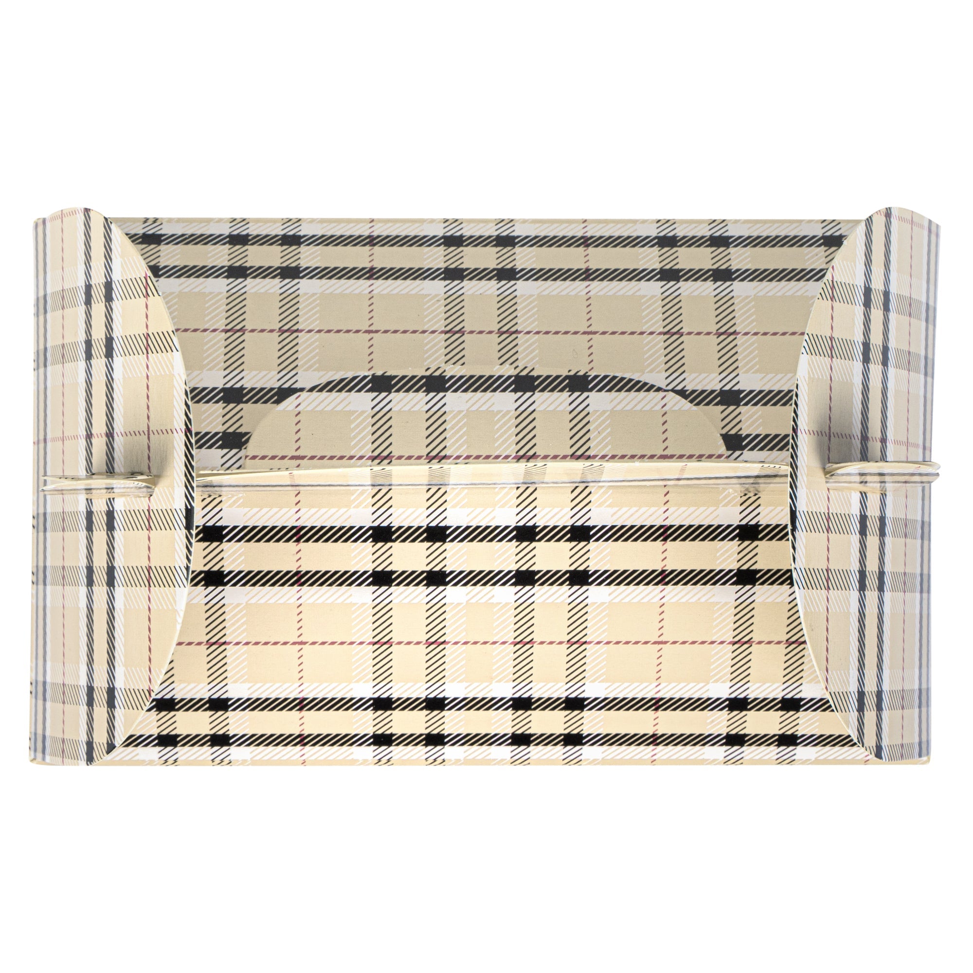 Bio Tek Plaid Paper Gable Box / Take Out Container - with Window - 6" x 3 1/2" x 3 1/2" - 100 count box