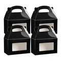 Bio Tek Black Paper Gable Box / Take Out Container - Greaseproof, with Window - 8 1/2" x 4 3/4" x 5 1/2" - 25 count box