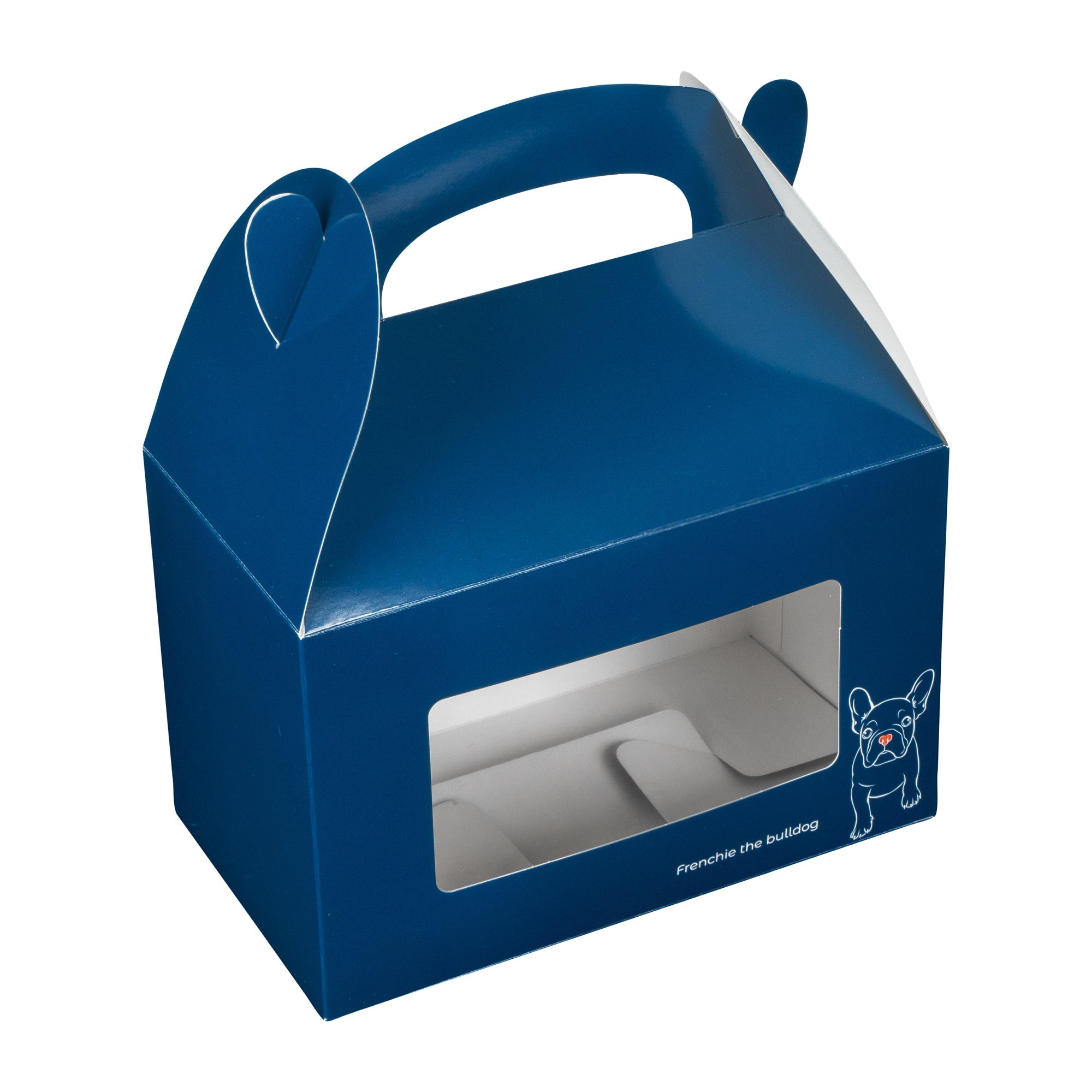 Bio Tek Frenchie Paper Gable Box / Take Out Container - with Window - 8 1/2" x 4 3/4" x 5 1/2" - 100 count box