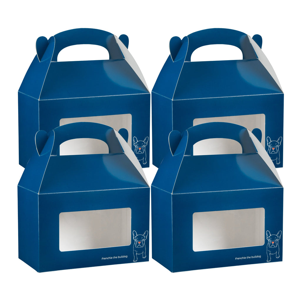Bio Tek Frenchie Paper Gable Box / Take Out Container - with Window - 8 1/2" x 4 3/4" x 5 1/2" - 25 count box