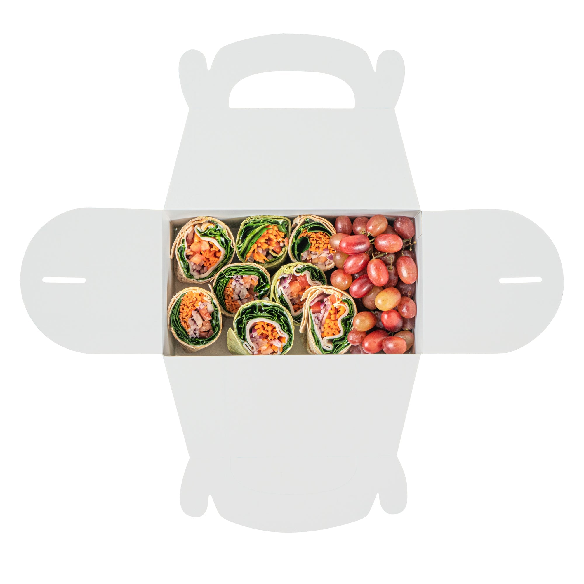 Bio Tek Frenchie Paper Gable Box / Take Out Container - with Window - 8 1/2" x 4 3/4" x 5 1/2" - 25 count box
