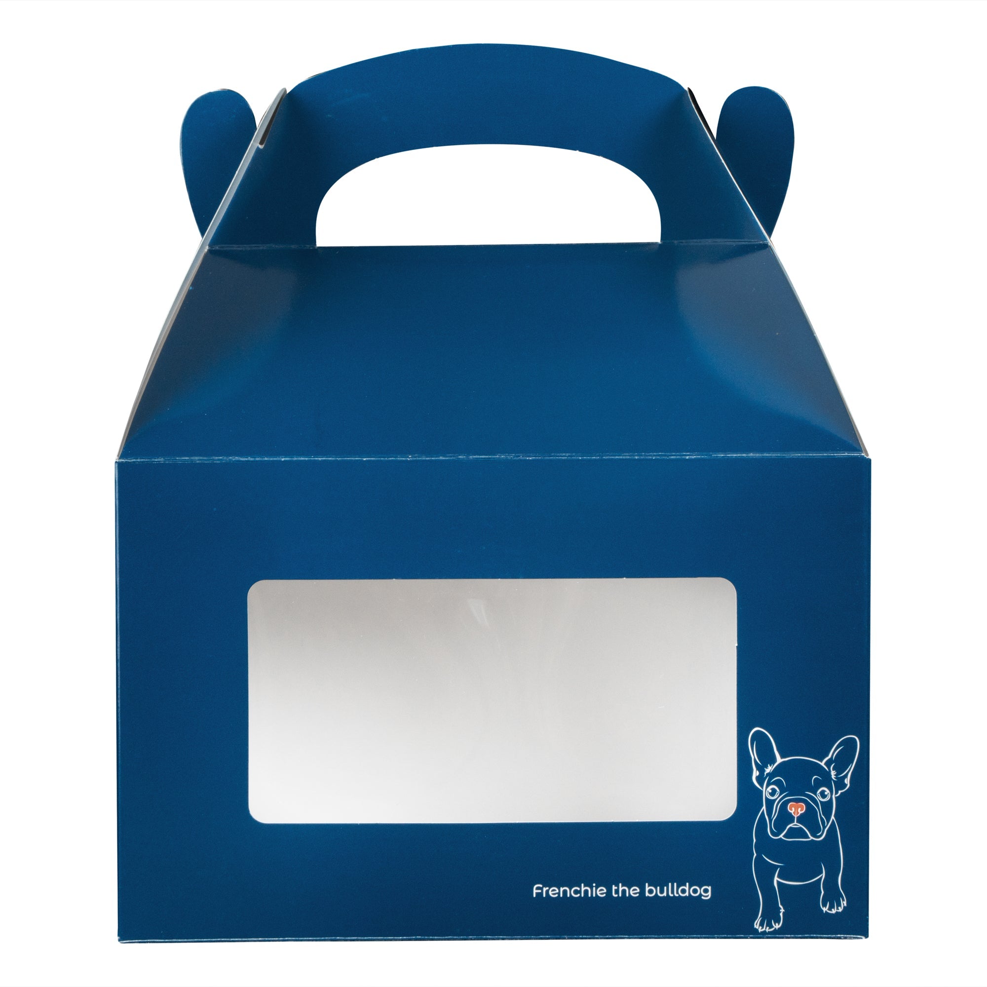 Bio Tek Frenchie Paper Gable Box / Take Out Container - with Window - 8 1/2" x 4 3/4" x 5 1/2" - 25 count box