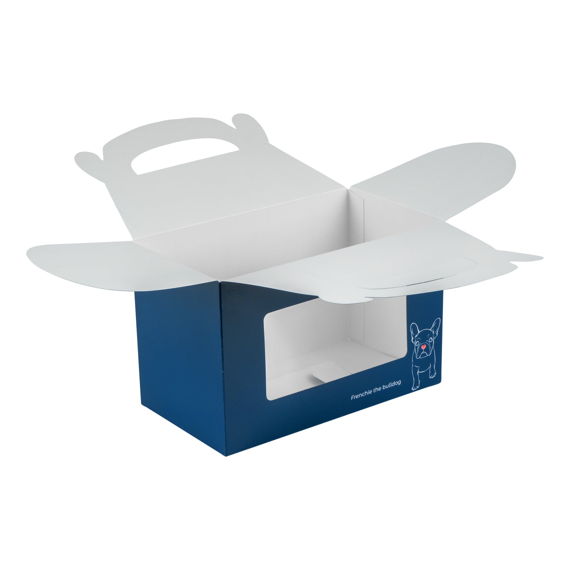 Bio Tek Frenchie Paper Gable Box / Take Out Container - with Window - 8 1/2" x 4 3/4" x 5 1/2" - 25 count box