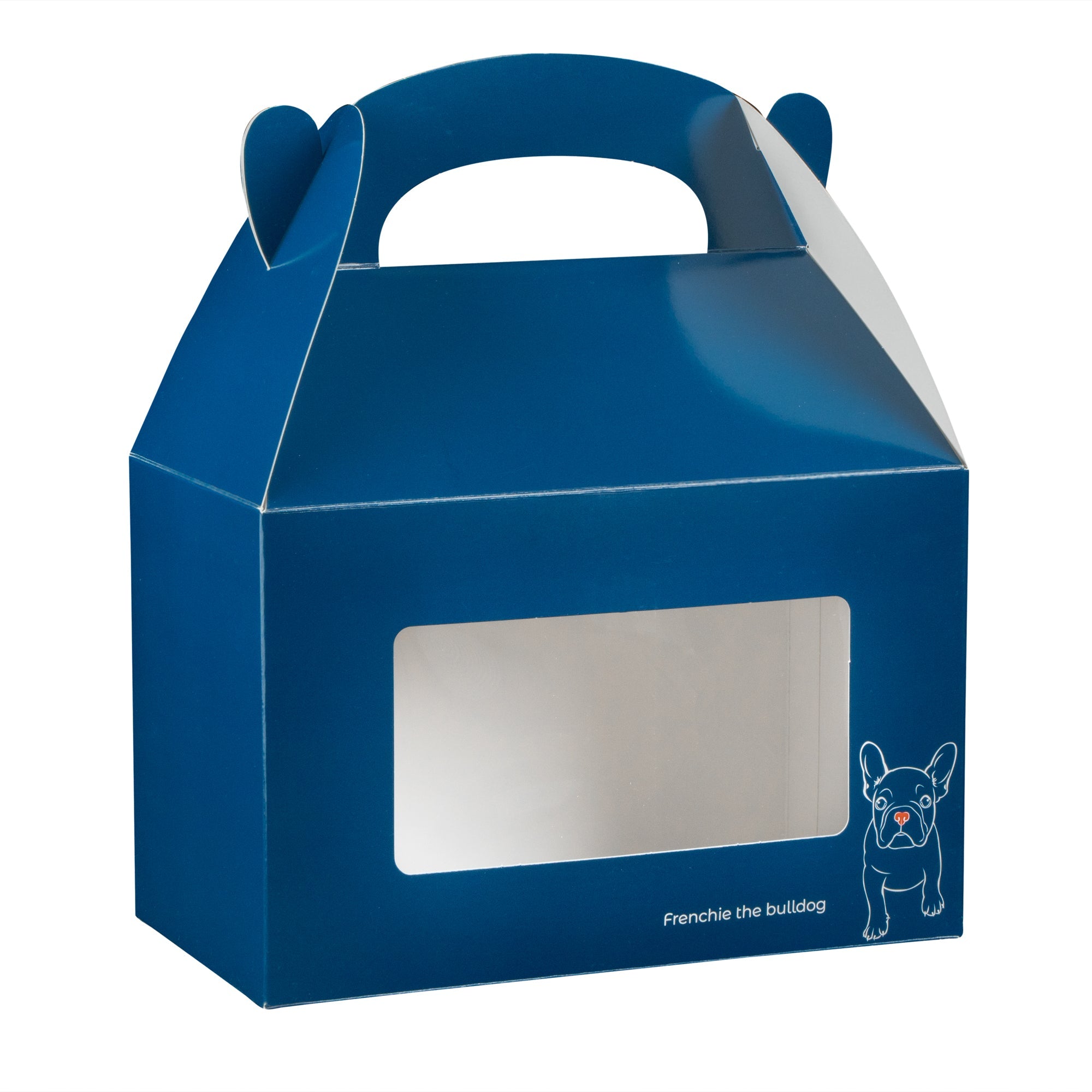 Bio Tek Frenchie Paper Gable Box / Take Out Container - with Window - 8 1/2" x 4 3/4" x 5 1/2" - 100 count box