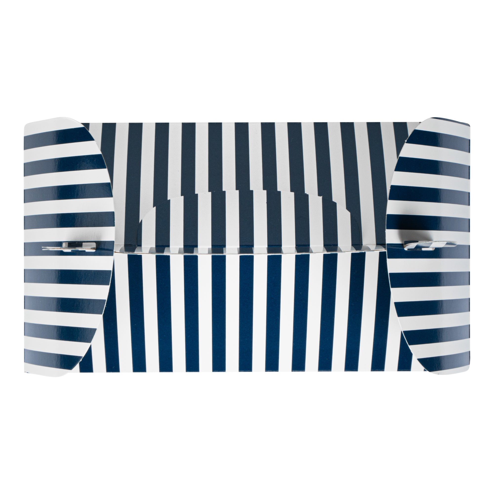 Bio Tek Blue and White Stripe Paper Gable Box / Take Out Container - with Window - 8 1/2" x 4 3/4" x 5 1/2" - 100 count box
