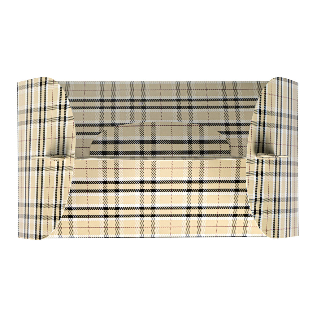 Bio Tek Plaid Paper Gable Box / Take Out Container - with Window - 8 1/2" x 4 3/4" x 5 1/2" - 100 count box