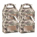 Bio Tek Camouflage Paper Gable Box / Take Out Container - with Window - 8 1/2" x 4 3/4" x 5 1/2" - 100 count box