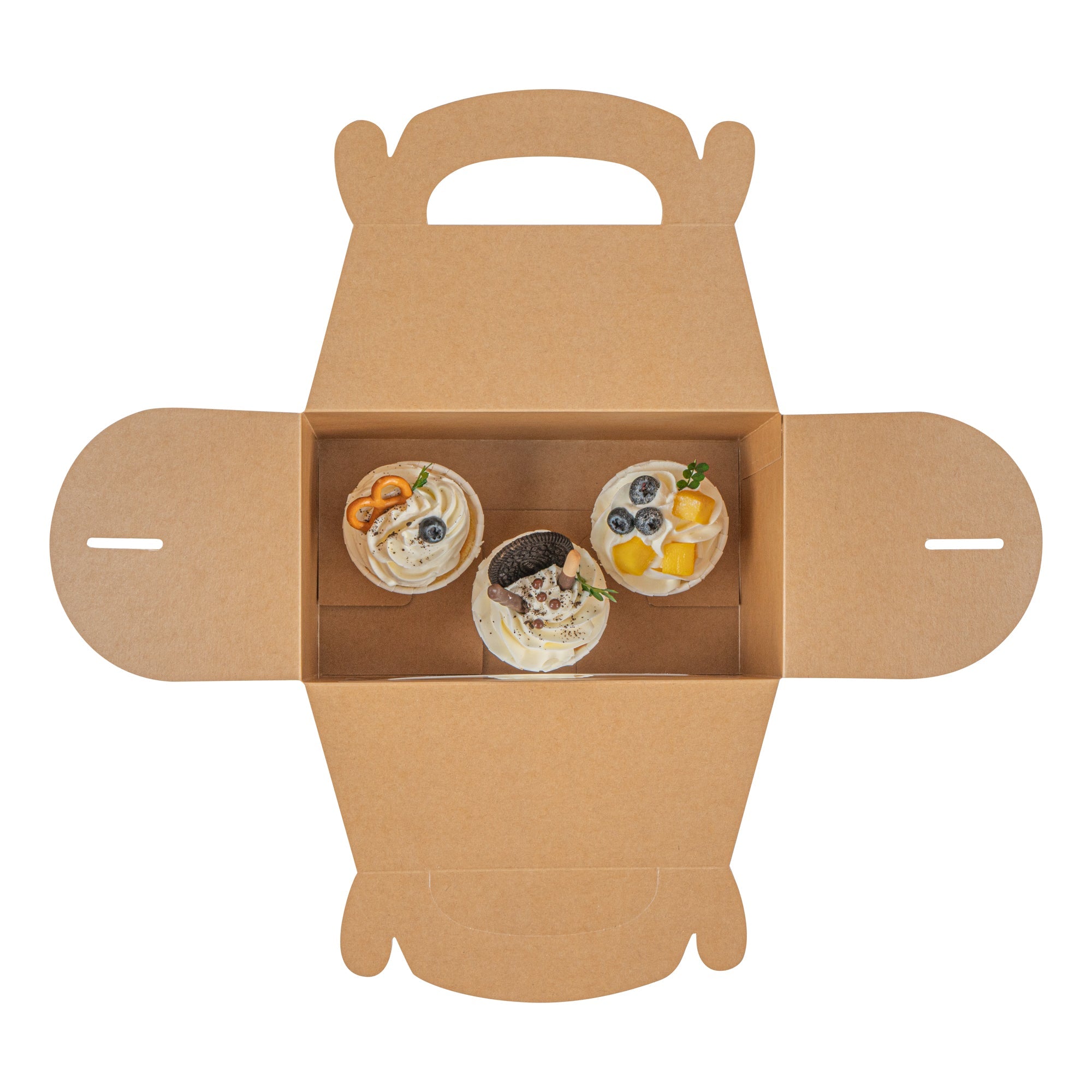 Bio Tek Kraft Paper Gable Box / Take Out Container - Greaseproof, with Window - 8 1/2" x 4 3/4" x 5 1/2" - 100 count box