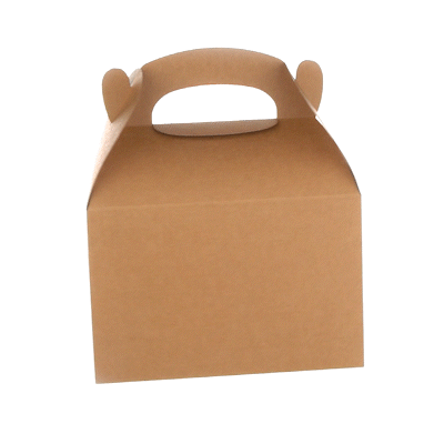 Bio Tek Kraft Paper Gable Box / Take Out Container - Greaseproof, with Window - 8 1/2" x 4 3/4" x 5 1/2" - 100 count box
