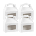 Bio Tek White Paper Gable Box / Take Out Container - Greaseproof, with Window - 8 1/2" x 4 3/4" x 5 1/2" - 100 count box