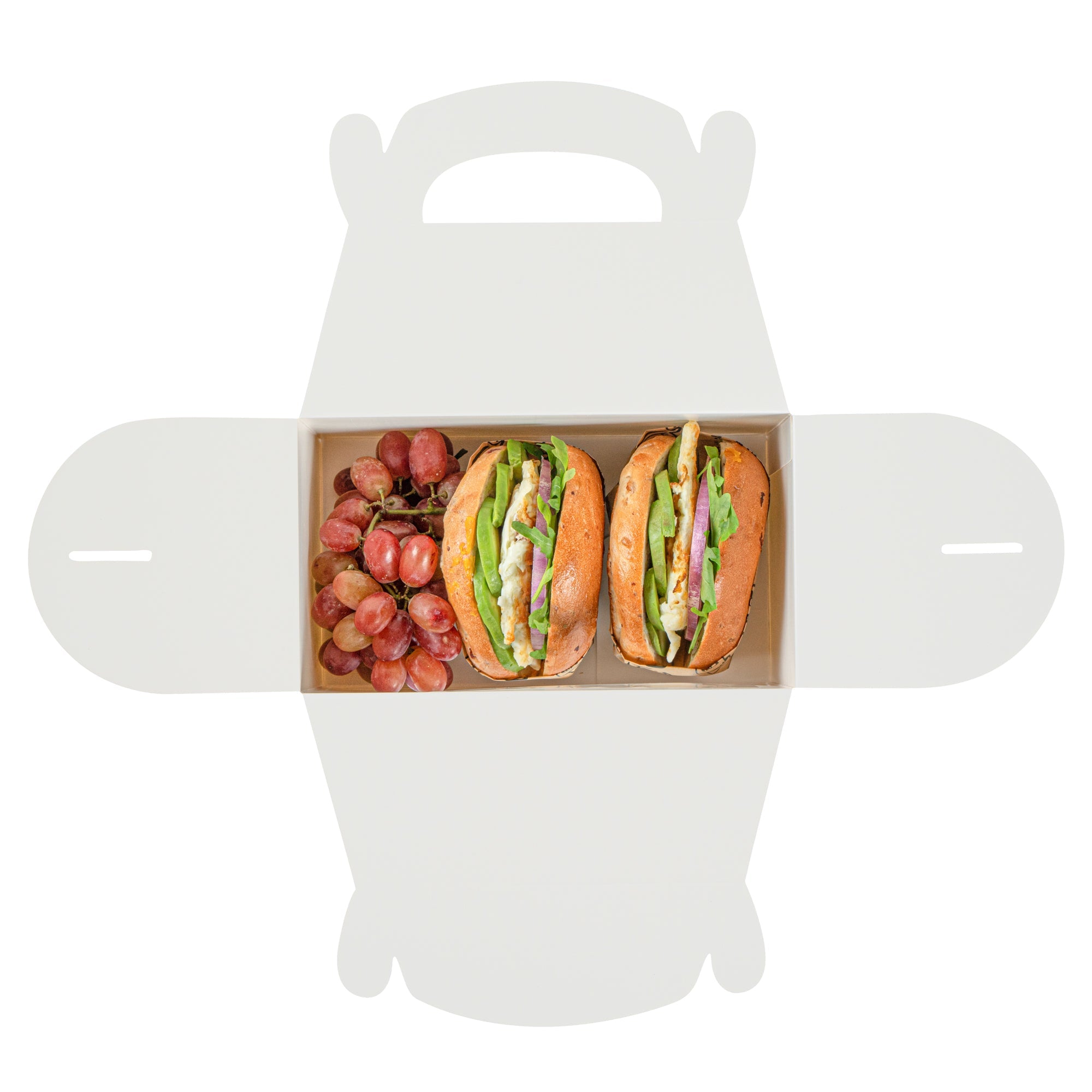 Bio Tek White Paper Gable Box / Take Out Container - Greaseproof, with Window - 8 1/2" x 4 3/4" x 5 1/2" - 25 count box