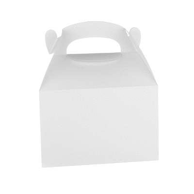 Bio Tek White Paper Gable Box / Take Out Container - Greaseproof, with Window - 8 1/2" x 4 3/4" x 5 1/2" - 25 count box