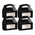 Bio Tek Black Paper Gable Box / Take Out Container - Greaseproof, with Window - 9 1/2" x 5" x 5" - 100 count box