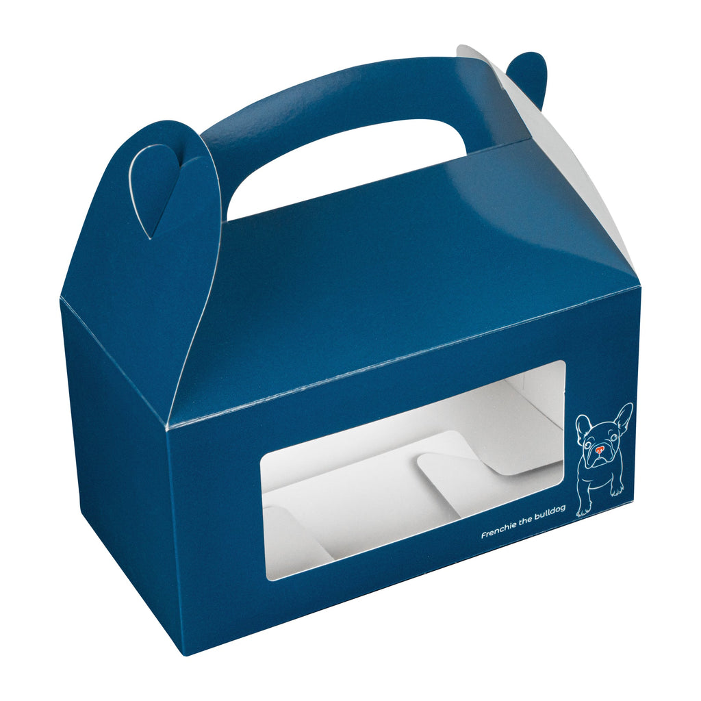 Bio Tek Frenchie Paper Gable Box / Take Out Container - with Window - 9 1/2" x 5" x 5" - 25 count box