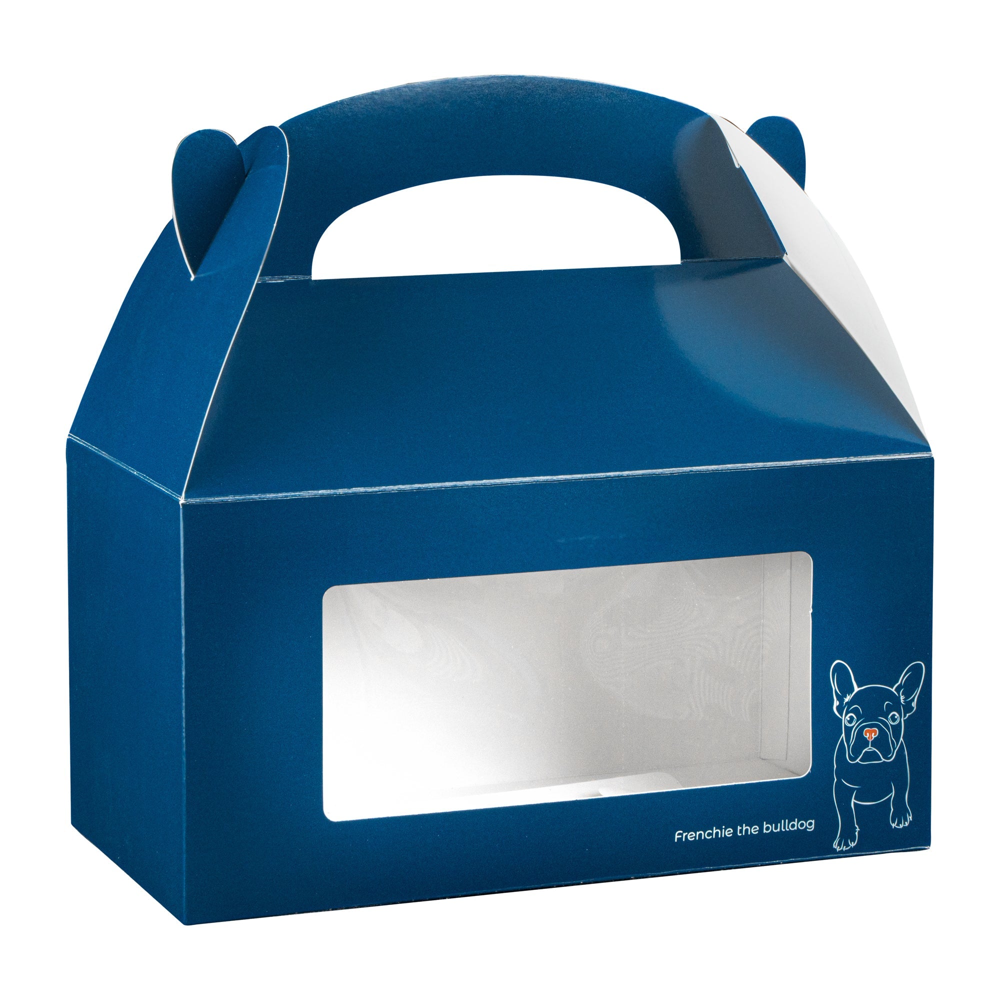 Bio Tek Frenchie Paper Gable Box / Take Out Container - with Window - 9 1/2" x 5" x 5" - 25 count box