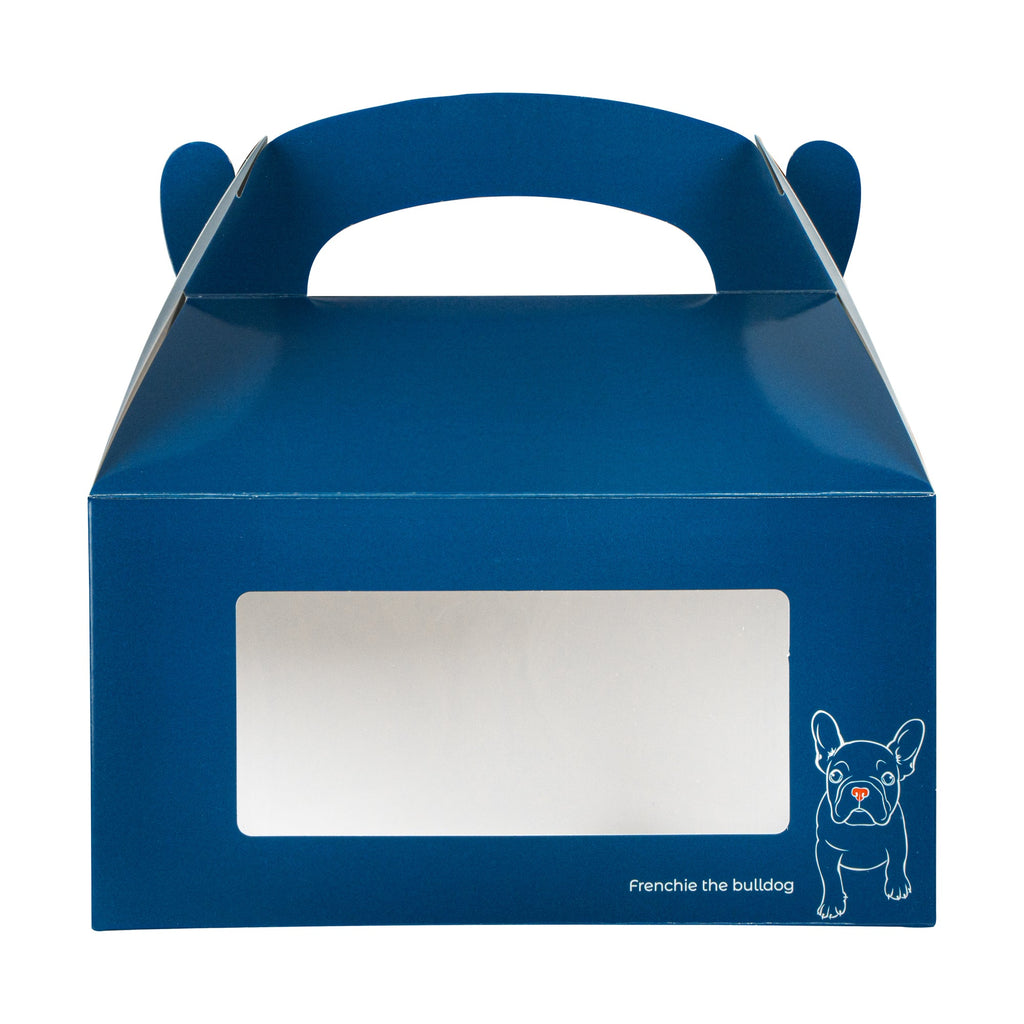 Bio Tek Frenchie Paper Gable Box / Take Out Container - with Window - 9 1/2" x 5" x 5" - 25 count box