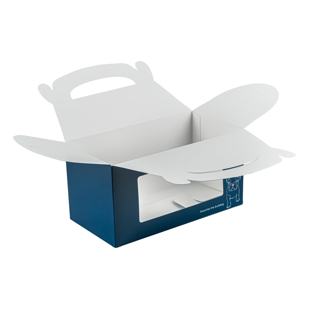 Bio Tek Frenchie Paper Gable Box / Take Out Container - with Window - 9 1/2" x 5" x 5" - 100 count box