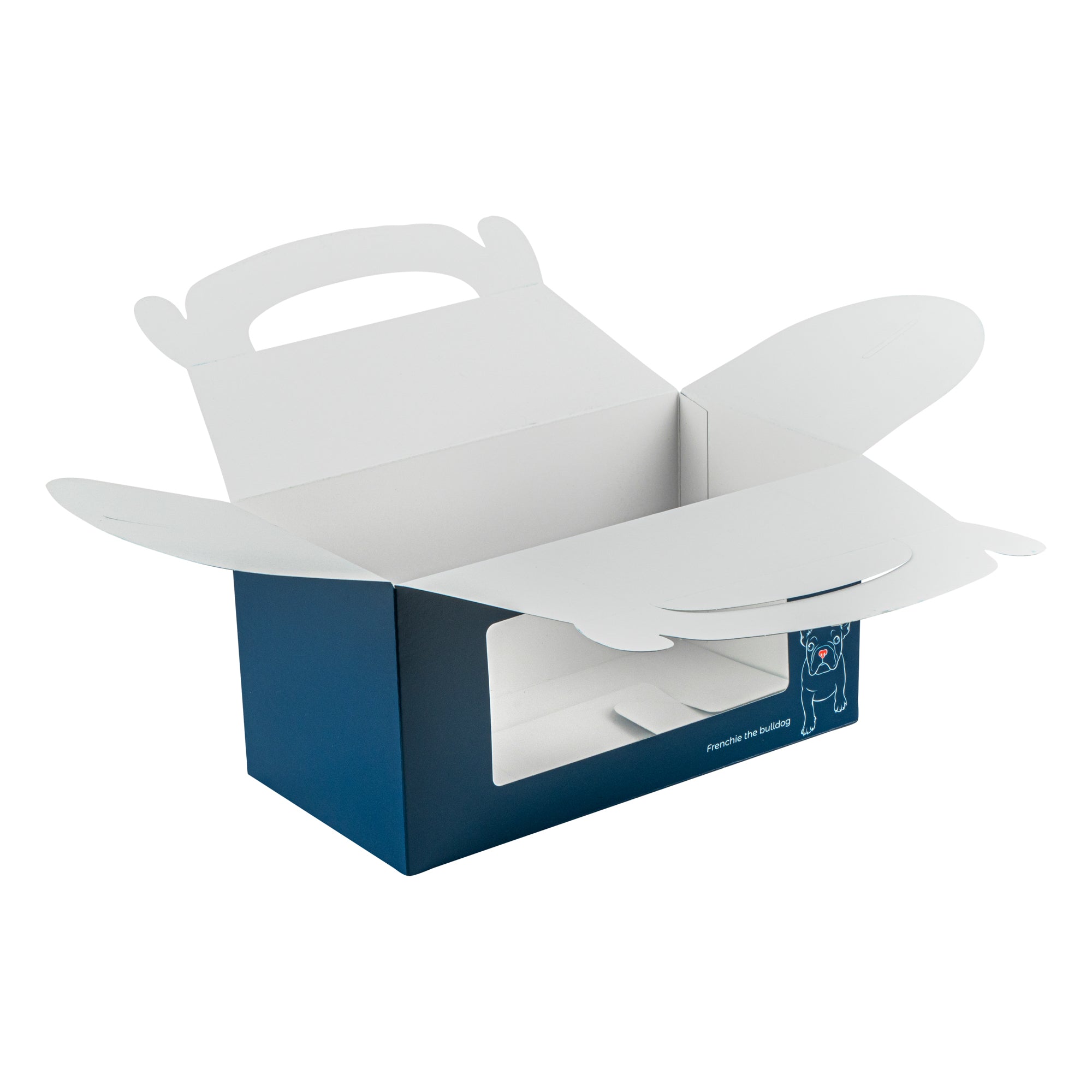Bio Tek Frenchie Paper Gable Box / Take Out Container - with Window - 9 1/2" x 5" x 5" - 100 count box