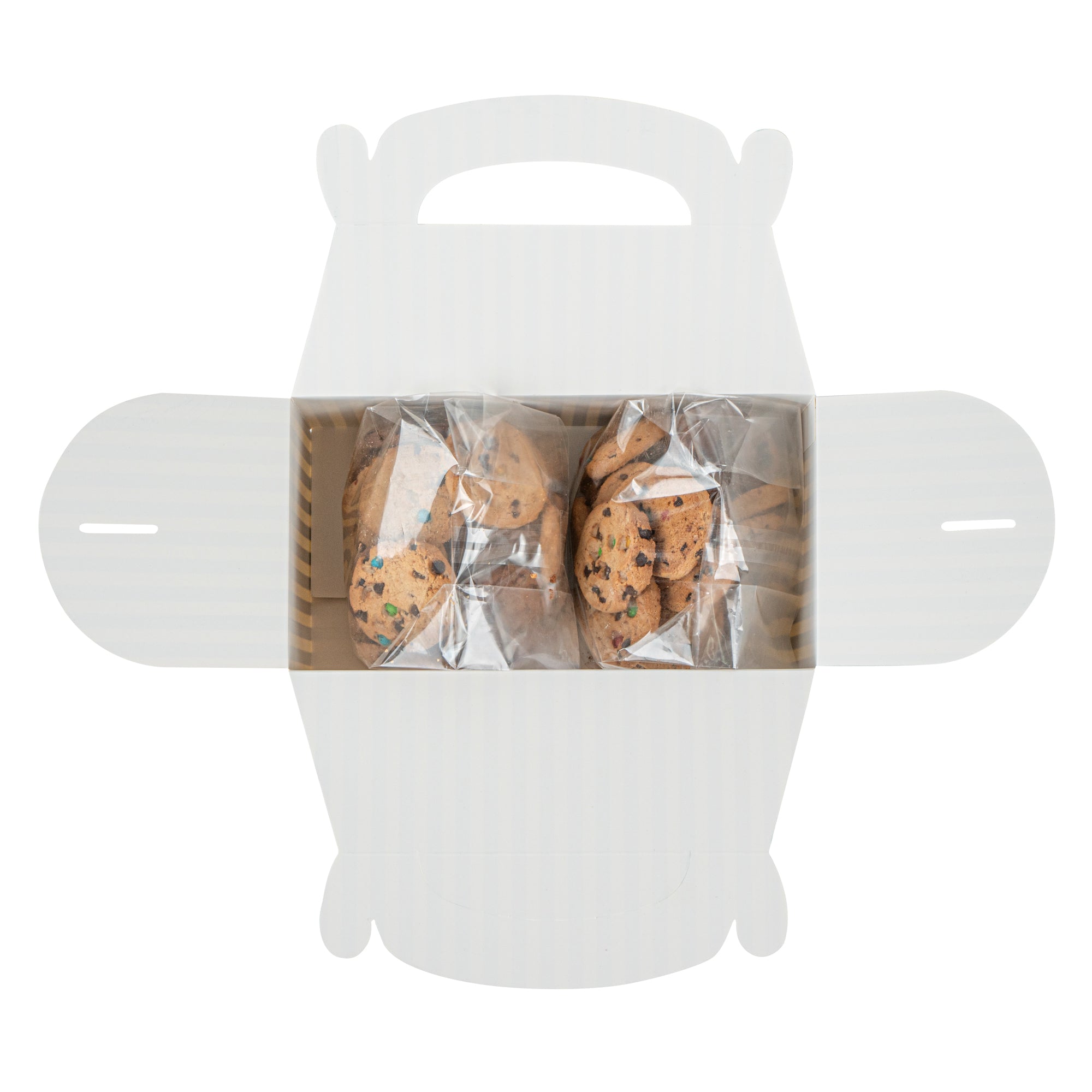 Bio Tek Blue and White Stripe Paper Gable Box / Take Out Container - with Window - 9 1/2" x 5" x 5" - 100 count box