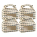 Bio Tek Plaid Paper Gable Box / Take Out Container - with Window - 9 1/2" x 5" x 5" - 100 count box